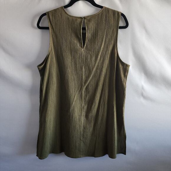 NYDJ Womens Size M Gauze Sleeveless Tunic Moss Green Beach Lagenlook Minimalist - Picture 3 of 11